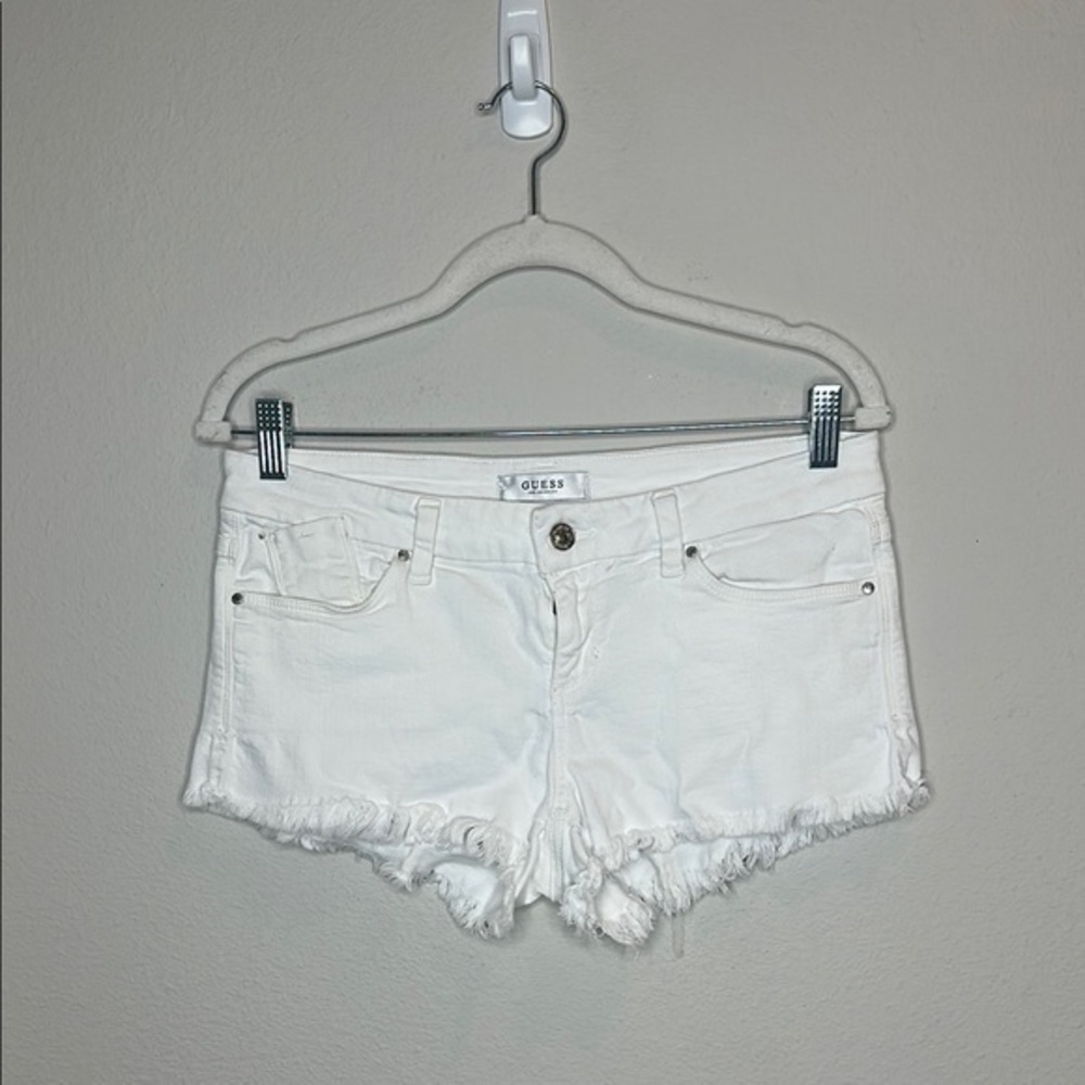 Guess Women's White Denim Cutoff Shorts